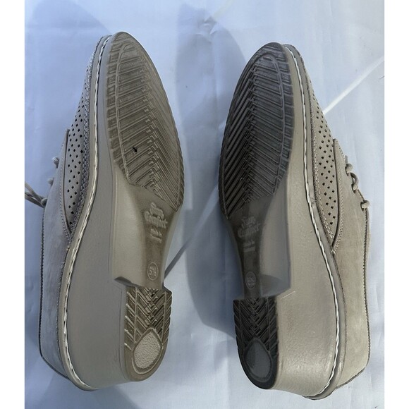 Perforated Beige Women's Lace-Up Shoes - Picture 9 of 11